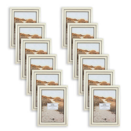 12PK Unigift Axel Glass Home Decor Picture Photo Frame 13x18cm Ivory/Black