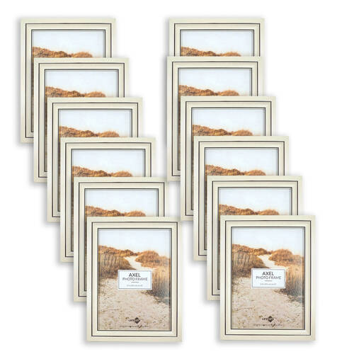 12PK Unigift Axel Glass Home Decor Picture Photo Frame 15x20cm Ivory/Black