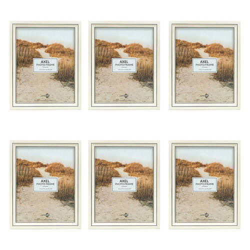 6PK Unigift Axel Glass Home Decor Picture Photo Frame 20x25cm Ivory/Black