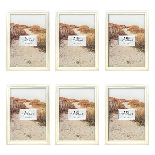 6PK Unigift Axel Glass Home Decor Picture Photo Frame A4 21x29.7cm Ivory/Black