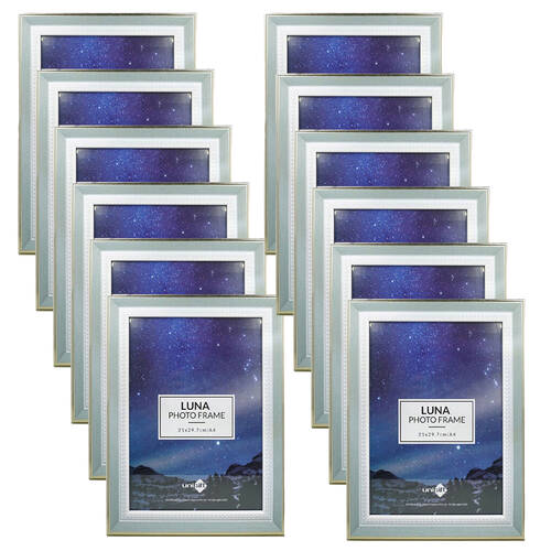 12PK Unigift Luna Gold Trim Border Glass Picture Photo Frame A4 21x29.7cm Green
