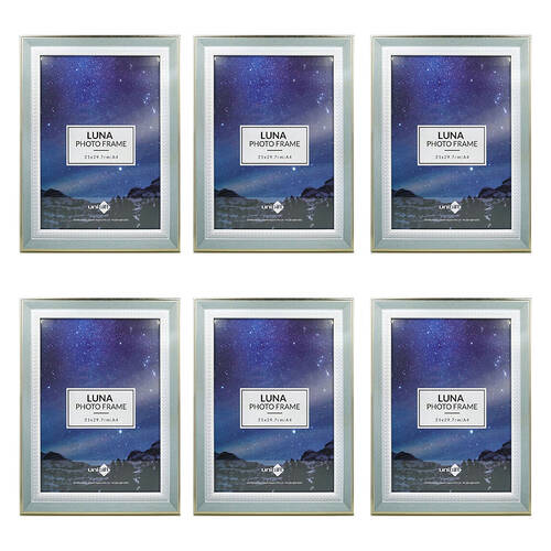 6PK Unigift Luna Gold Trim Border Glass Picture Photo Frame A4 21x29.7cm Green