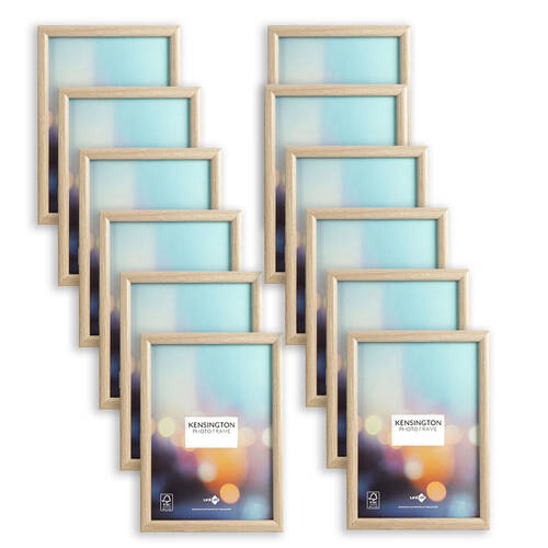 12PK Unigift Kensington Wooden/Glass Sleek Picture Photo Frame A4 Assorted