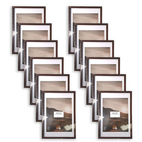 12PK Unigift Dallas Matboard Picture Photo Frame 10x15/7x12cm Assorted