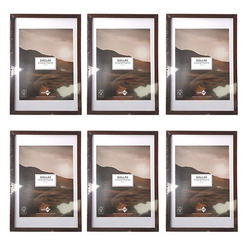 6PK Unigift Dallas Matboard Picture Photo Frame 15x20/13x18cm Assorted
