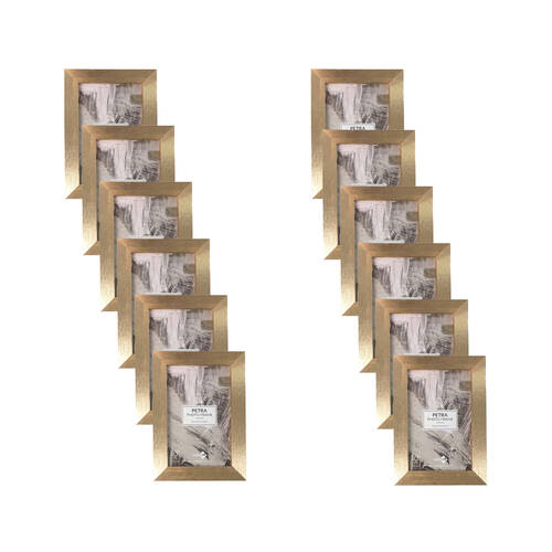 12PK Unigift Petra Wooden Picture Photo Frame 13x18cm Metallic Assorted