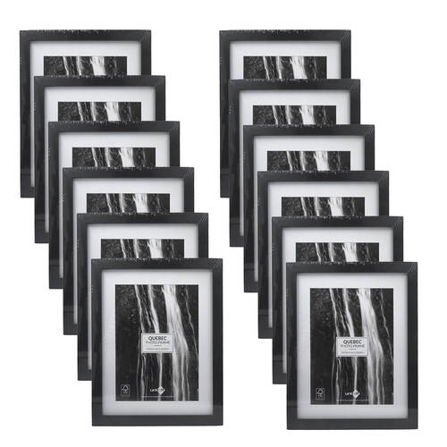 12x Unigift Quebec Matboard Wooden/Glass Photo Frame 20x25/15x20cm Assorted