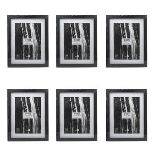 6x Unigift Quebec Matboard Wooden/Glass Photo Frame 20x25/15x20cm Assorted