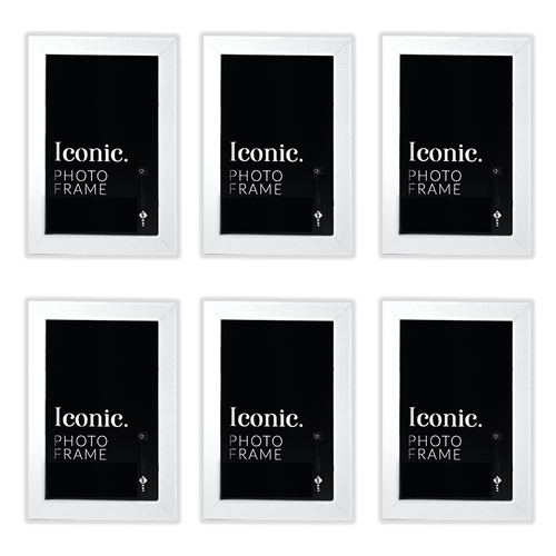 6PK Unigift A3 Iconic MDF Glass Photo Frame Picture Holder - White