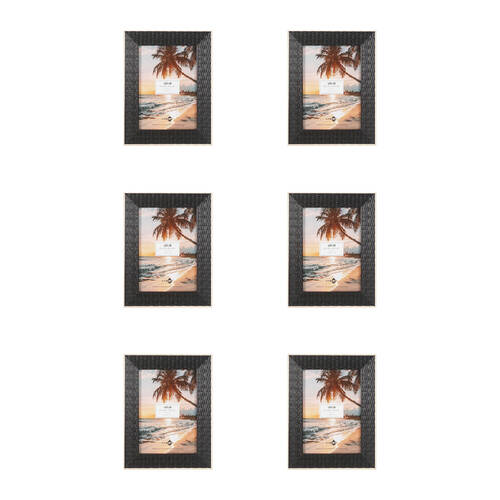6PK Unigift Maui Photo Frame Picture Holder 13x18cm - Black