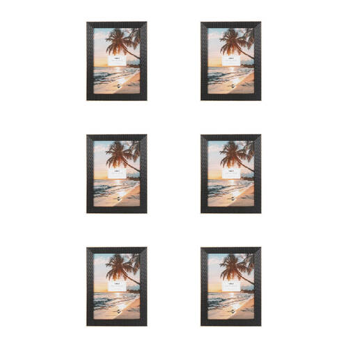 6PK Unigift Maui A4 Photo Frame Picture Holder 21x29cm - Black