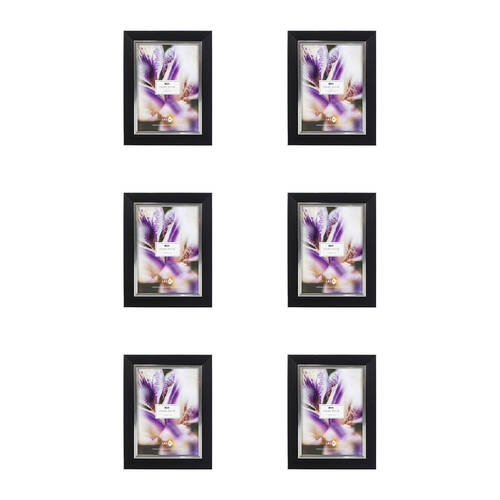 6PK Unigift Iris Photo Frame Picture Holder Home Decor 13x18cm - Black