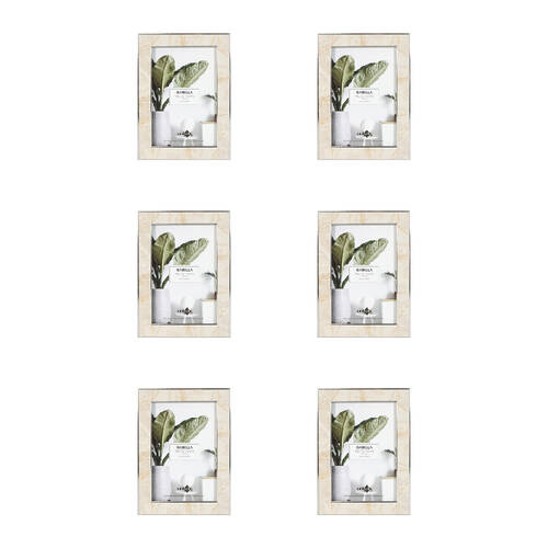 6PK Unigift Isabella Photo Frame Picture Holder 10x15cm - Brown