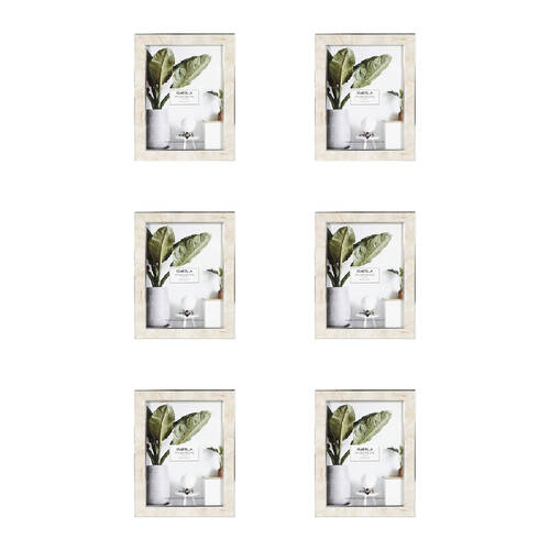 6PK Unigift Isabella Photo Frame Picture Holder 13x18cm - Brown