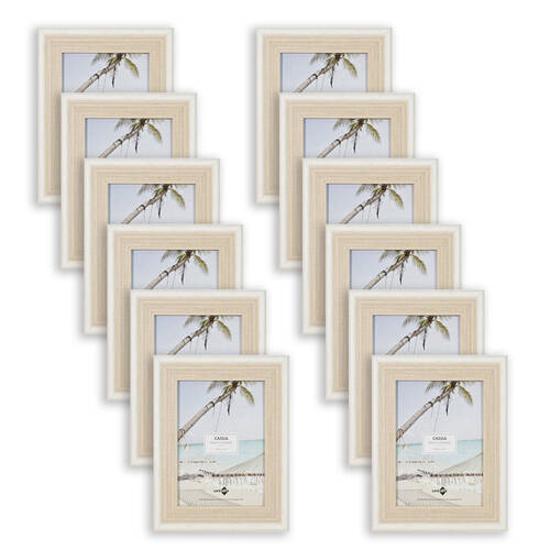 12PK Unigift Cassia Glass Home Decor Picture Photo Frame 15x20cm Natural Beige