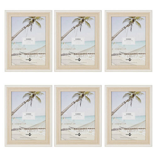 6PK Unigift Cassia Glass Home Decor Picture Photo Frame A4 Natural Beige