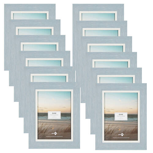 12PK Unigift Dune Glass Home Decor Picture Photo Frame 15x20cm Blue & White