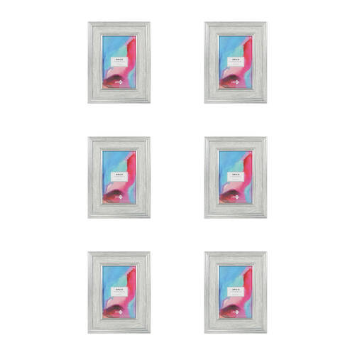6PK Unigift Haven Photo Frame Picture Holder 10x15cm - Grey