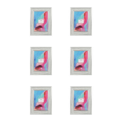 6PK Unigift Haven Photo Frame Picture Holder 15x20cm - Grey