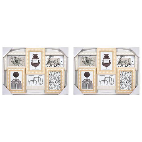 2PK Unigift Botanical Collage 6-Openings Photo Frame Home Decor