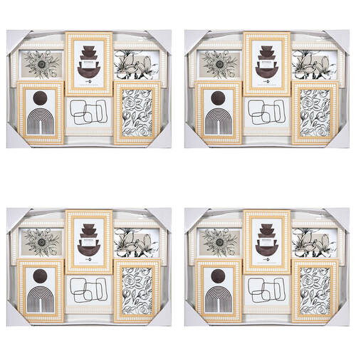 4PK Unigift Botanical Collage 6-Openings Photo Frame Home Decor