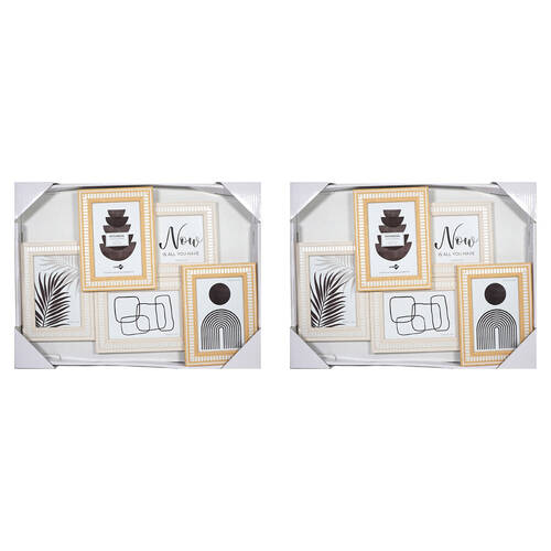 2PK Unigift Botanical Collage 5-Openings Photo Frame Home Decor
