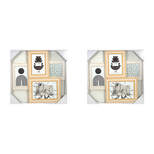 2PK Unigift Botanical Collage 4-Openings Photo Frame Home Decor