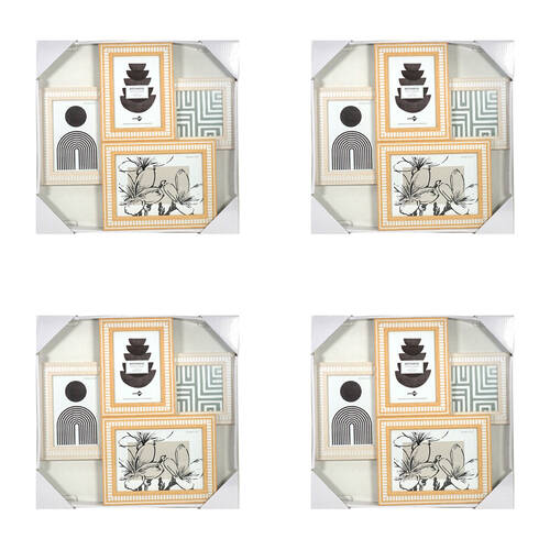 4PK Unigift Botanical Collage 4-Openings Photo Frame Home Decor