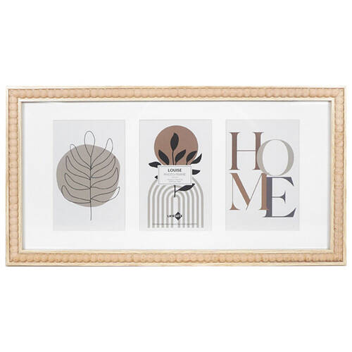 8PK Unigift Louise Collage 3-Opening Photo Frame 20x40cm - Brown