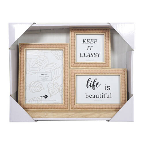 Unigift Louise Tabletop Photo Frame 3-Openings 36x27cm - Brown