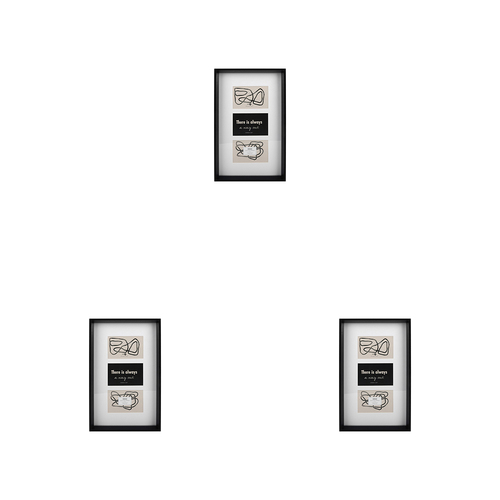 3PK Unigift Soho 3-Open Collage Picture Frame 10x15cm Black