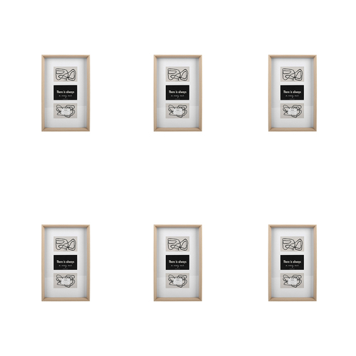 6PK Unigift Soho 3-Open Collage Picture Frame 10x15cm Natural