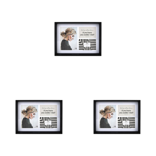 3PK Unigift Soho 2 Sizes 3-Open Collage Picture Frame Black
