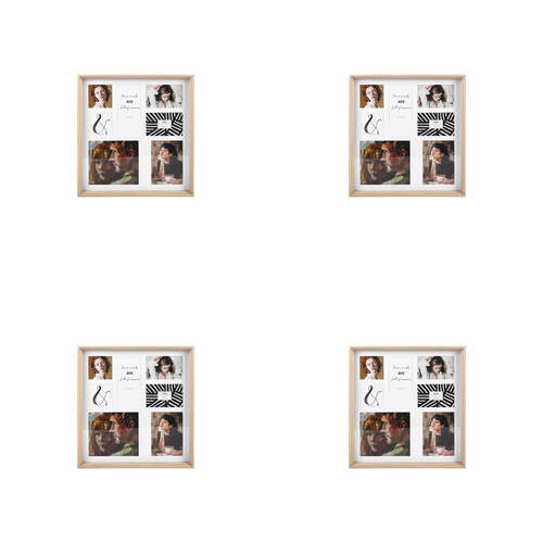4PK Unigift Soho 4 Sizes 7-Open Collage Picture Frame Natural