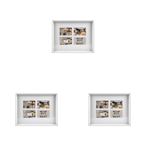 3PK Unigift Soho 4-Open Collage Picture Frame 10x15cm White