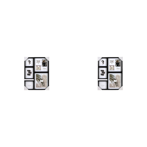 2PK Unigift Mode 8-Openings Collage Picture Frame Black