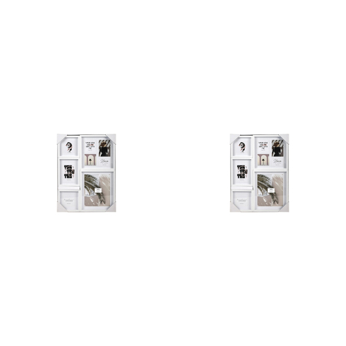 2PK Unigift Mode 8-Openings Collage Picture Frame White