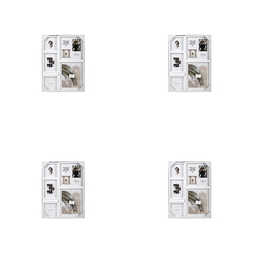 4PK Unigift Mode 8-Openings Collage Picture Frame White