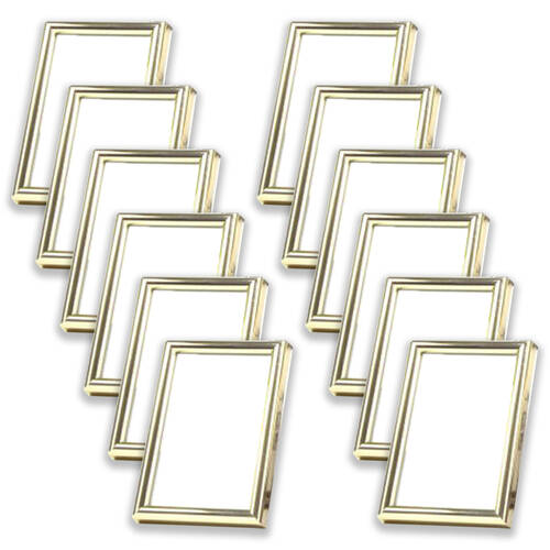 12PK Unigift Metallic Wooden/Glass Picture Photo Frame 10x15cm Assorted