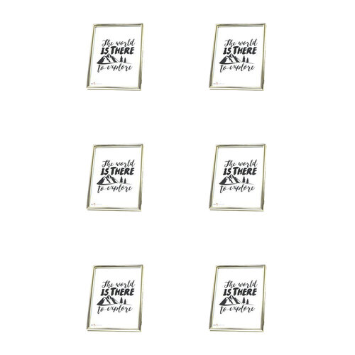 6PK Unigift Metallic Plastic Home Photo/Picture Frame 13x18cm Assorted