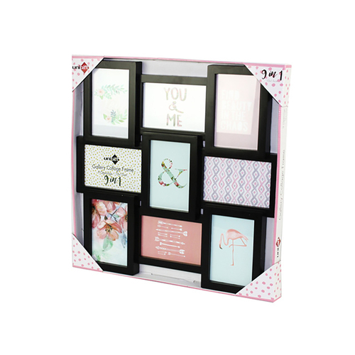 Unigift 9-in-1 PL/Collage 10x15cm Picture/Photo Frame - Black