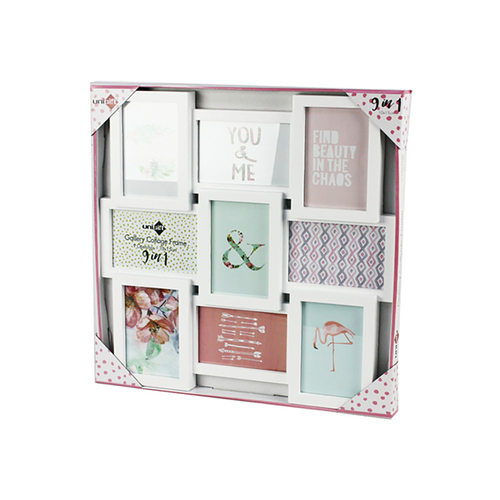 Unigift 9-in-1 PL/Collage 10x15cm Picture/Photo Frame - White