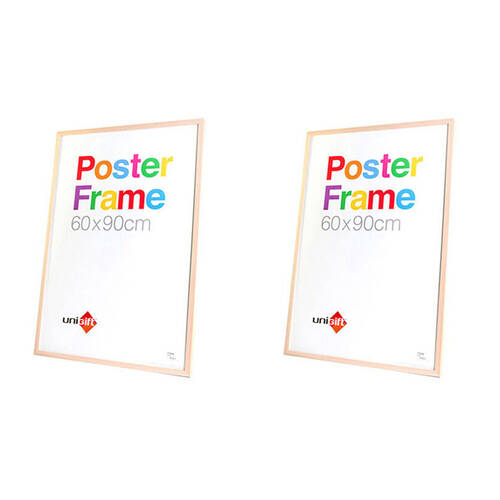 2PK Unigift Wooden/Glass Hanging Poster Picture Photo Frame 60x90cm Natural