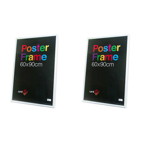 2PK Unigift Wooden/Glass Hanging Poster Picture Photo Frame 60x90cm White