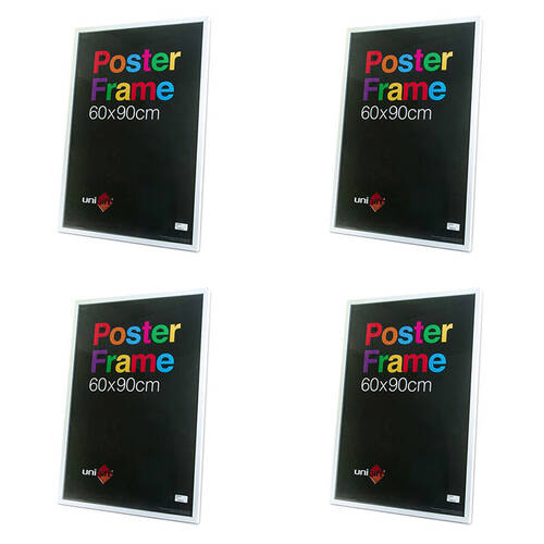 4PK Unigift Wooden/Glass Hanging Poster Picture Photo Frame 60x90cm White