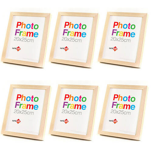 6PK Unigift Wooden/Glass Home Decor Picture Photo Frame 20x25cm Natural