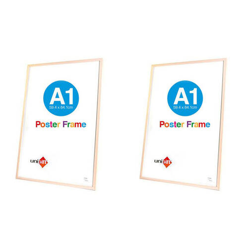 2PK Unigift A1 Wooden/Glass Poster Picture Photo Frame 59.4x84.1cm Natural