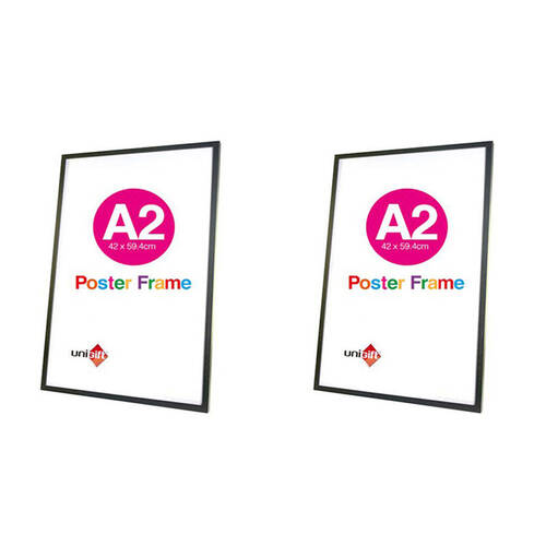 2PK Unigift A2 Wooden/Glass Poster Picture Photo Frame 42x59.4cm Black