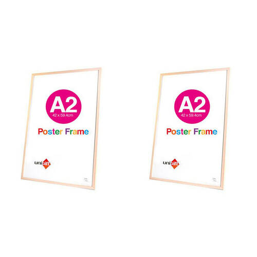 2PK Unigift A2 Wooden/Glass Poster Picture Photo Frame 42x59.4cm Natural