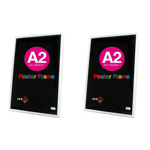 2PK Unigift A2 Wooden/Glass Poster Picture Photo Frame 42x59.4cm White